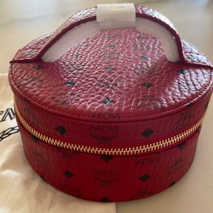 MCM Visetos Vanity Cosmetic Case Red
